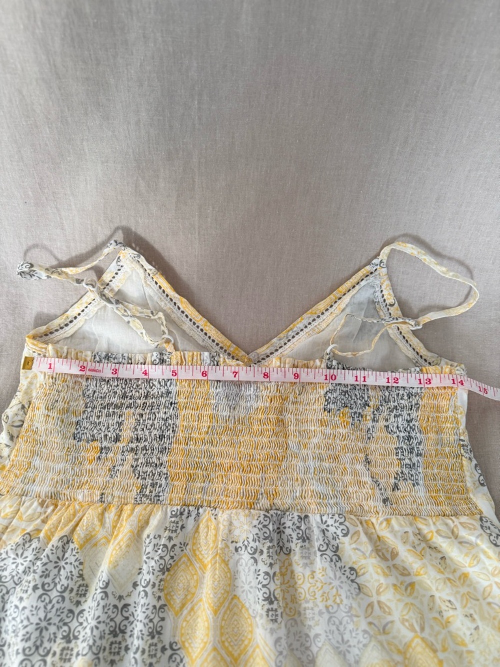 Rachel Zoe | Yellow Cotton Sundress | Embroidered Placket | Smocked | S - Picture 10 of 16